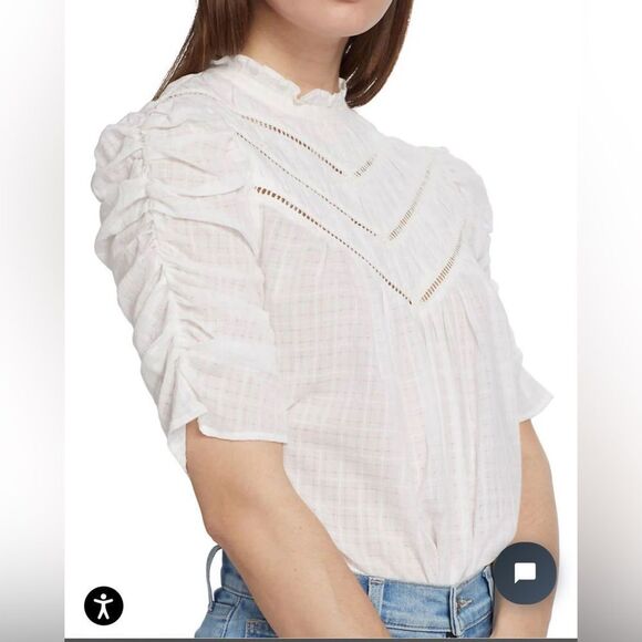 298.00 NWT VERONICA BEARD FRASIER BLOUSE WHITE SIZE 8 - Picture 3 of 5